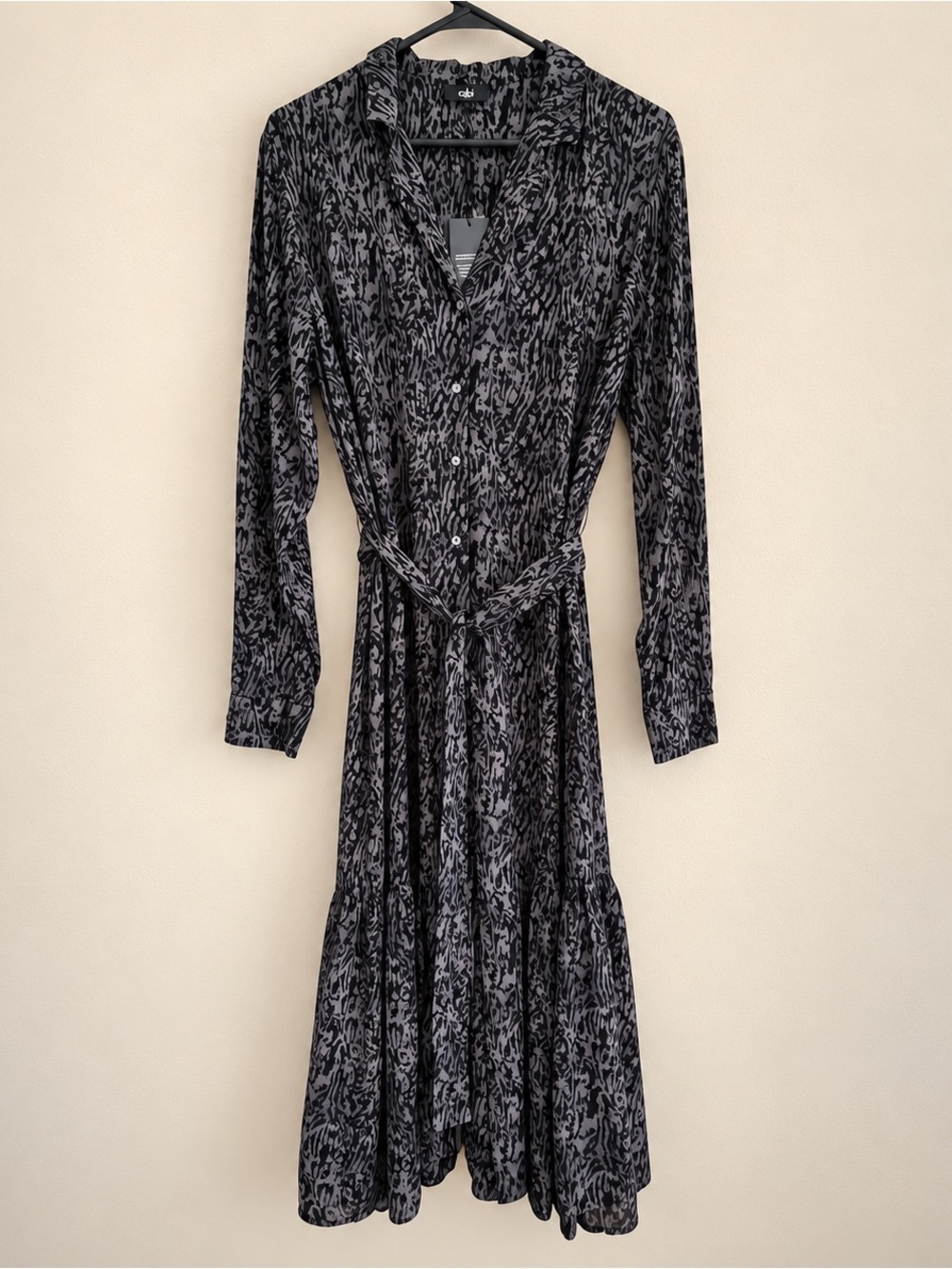 NWT Rails Beatrice Dress Charcoal Abstract Animal Print L